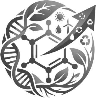 CHON Chemical emblem: a molecule ring with leaves, a DNA strand and a rising arrow.